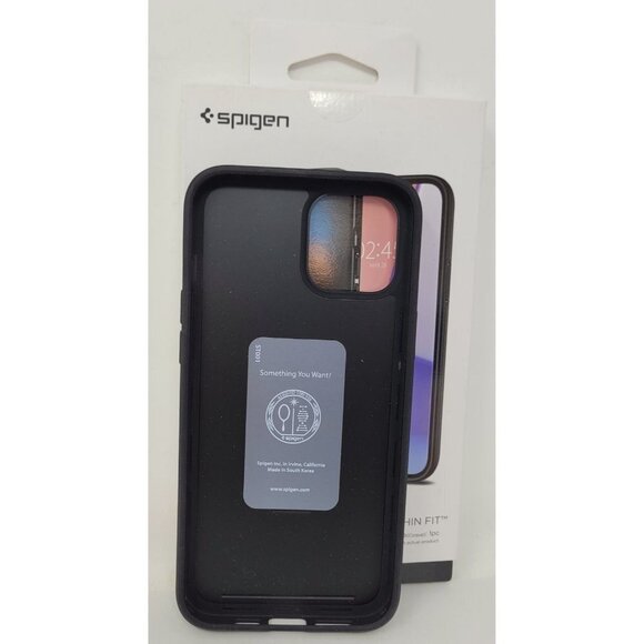 Spigen Thin Fit Case for iPhone 12 Pro Max, Black, - Picture 4 of 4